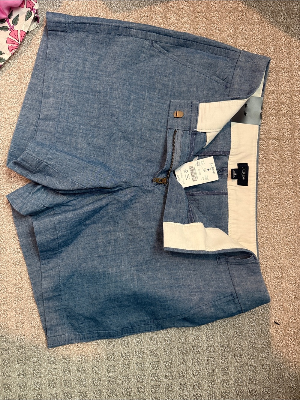 J. Crew Denim-Textured Blue Casual Shorts